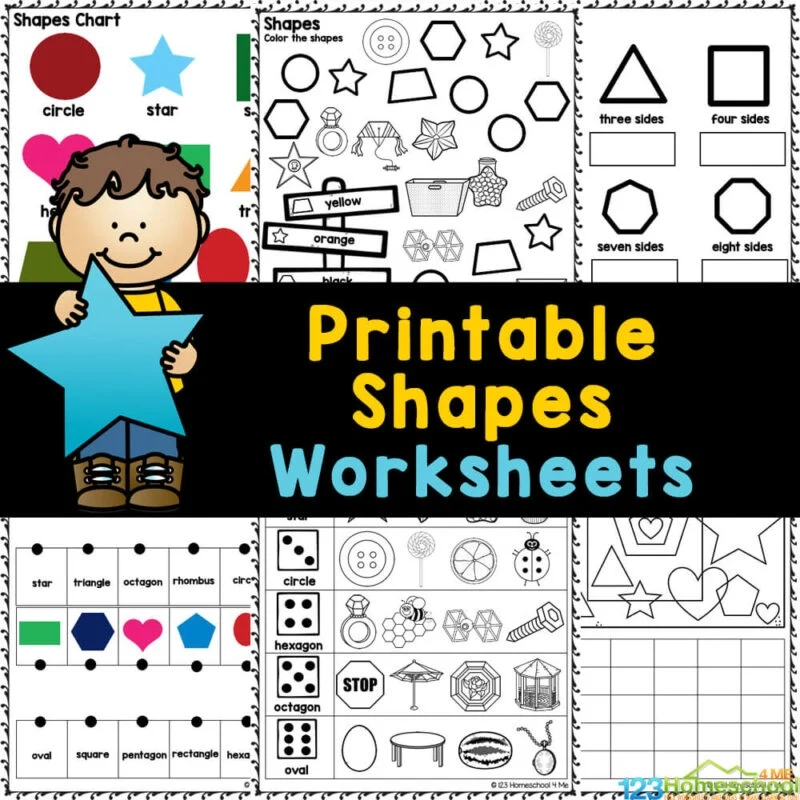FREE Printable Shape Tracing Recognition Worksheets For Kindergarten FREE Printable Shape Tracing Recognition Worksheets For Kindergarten