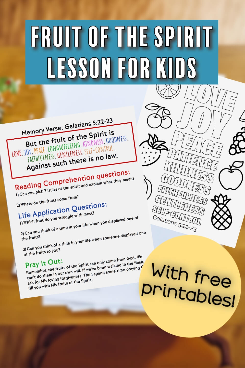 Printable Fruits Of The Holy Spirit Worksheet Printable Fruits Of The Holy Spirit Worksheet