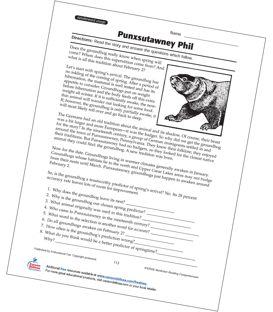 Free Printable Groundhog Day Worksheets