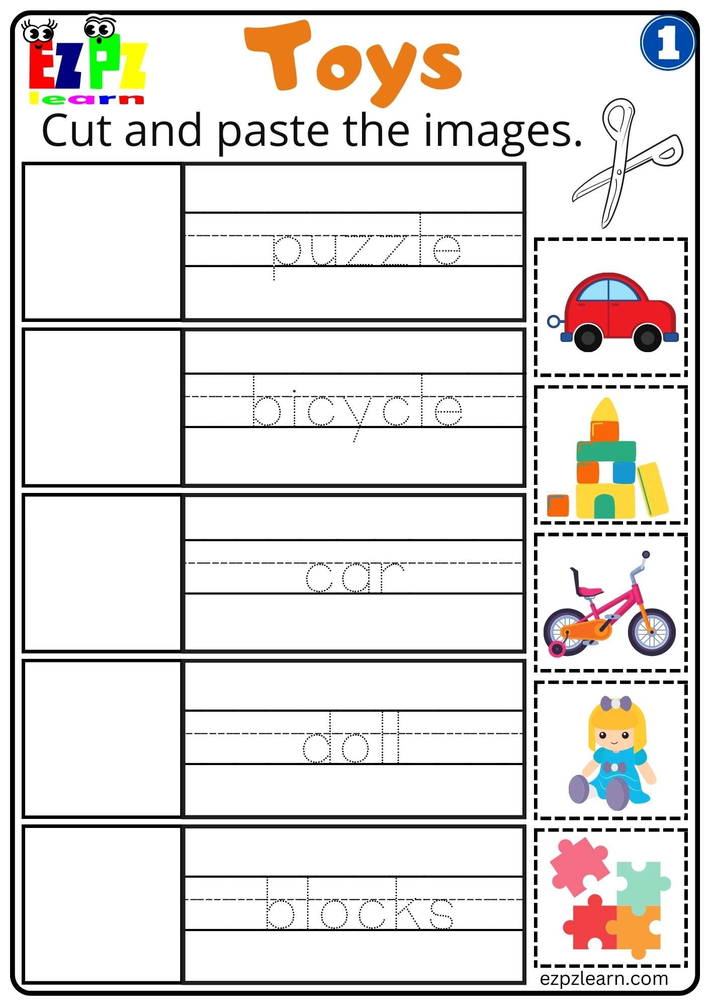 Group 1 Toys Cut And Paste Vocabulary Worksheet For K5 And ESL Free PDF Download Ezpzlearn Group 1 Toys Cut And Paste Vocabulary Worksheet For K5 And ESL Free PDF Download Ezpzlearn