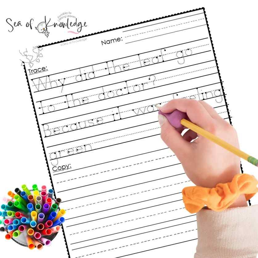 Handwriting Practice Free Printables Earth Day Jokes Handwriting Practice Free Printables Earth Day Jokes
