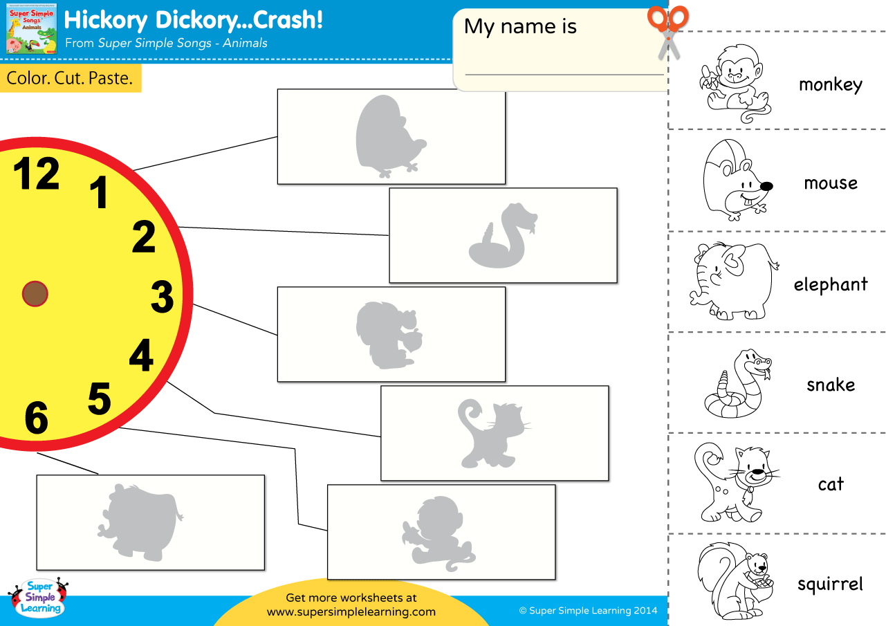 Hickory Dickory Crash Worksheet Cut Paste Super Simple Hickory Dickory Crash Worksheet Cut Paste Super Simple
