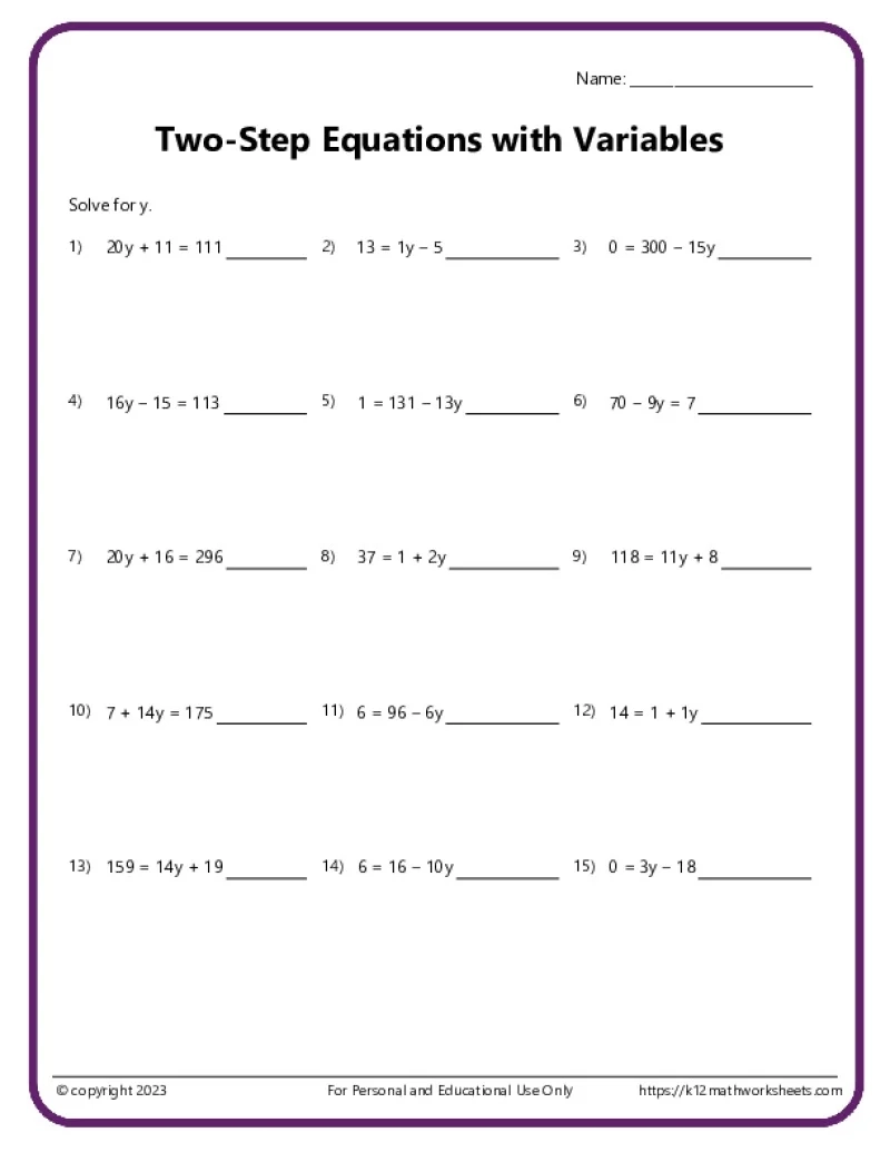 High School Algebra Worksheets High School Algebra Worksheets
