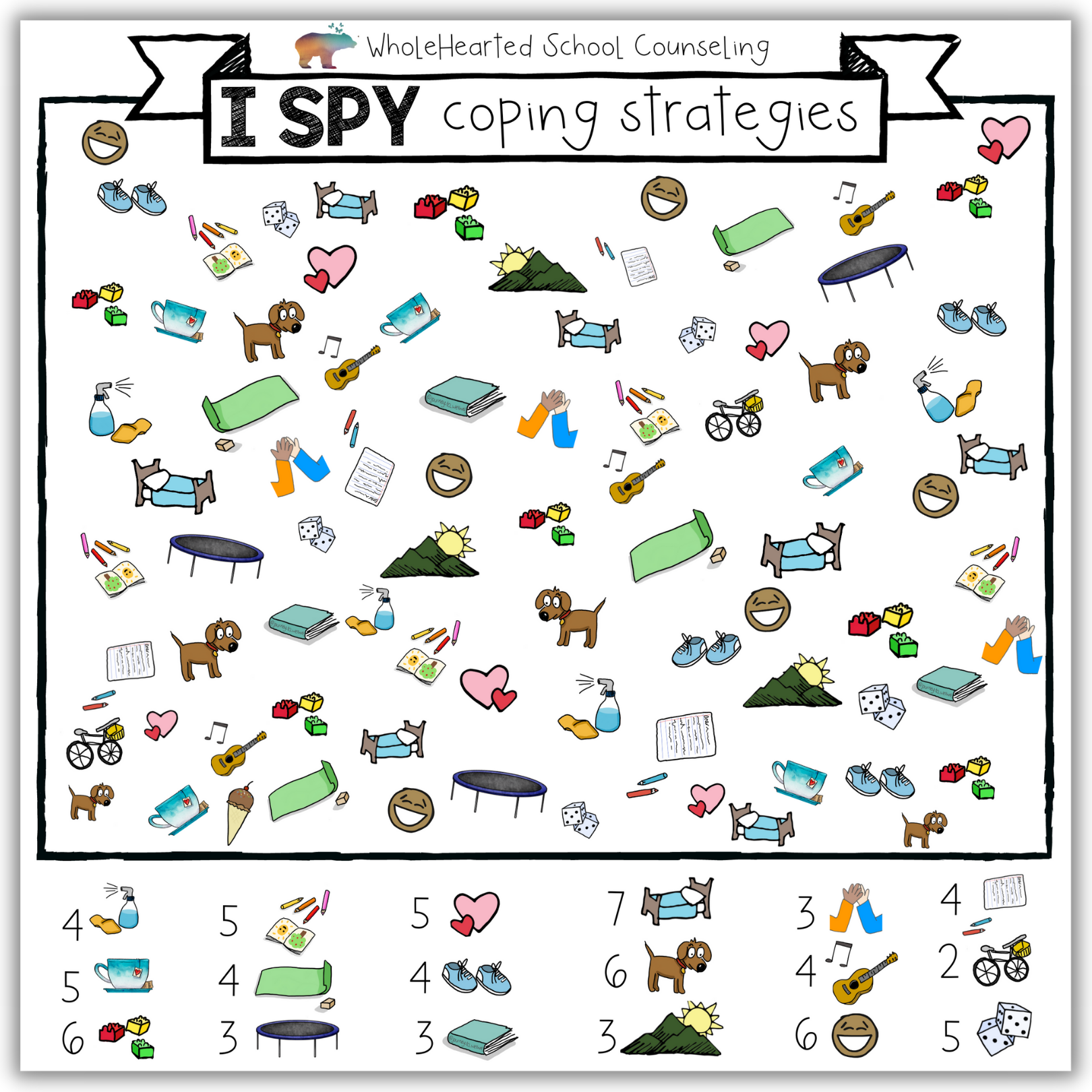 I SPY COPING SKILLS Free Poster Printable WholeHearted School Counseling I SPY COPING SKILLS Free Poster Printable WholeHearted School Counseling
