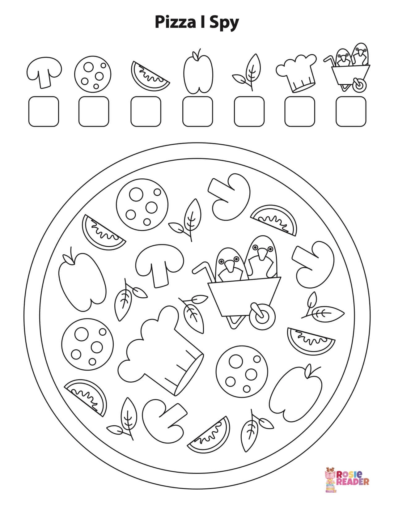 I Spy Printable Pizza Reading Adventures For Kids Ages 3 To 5 I Spy Printable Pizza Reading Adventures For Kids Ages 3 To 5