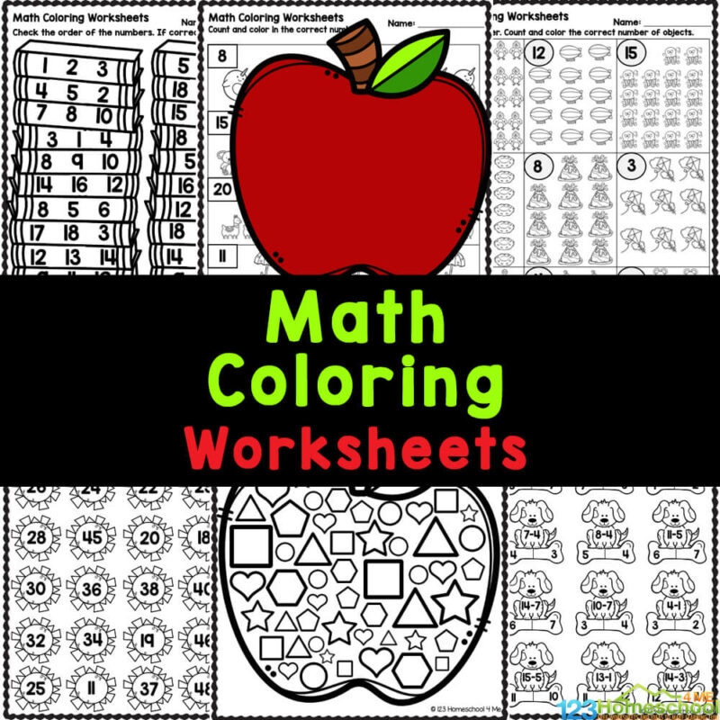 Math Coloring Worksheets Printable