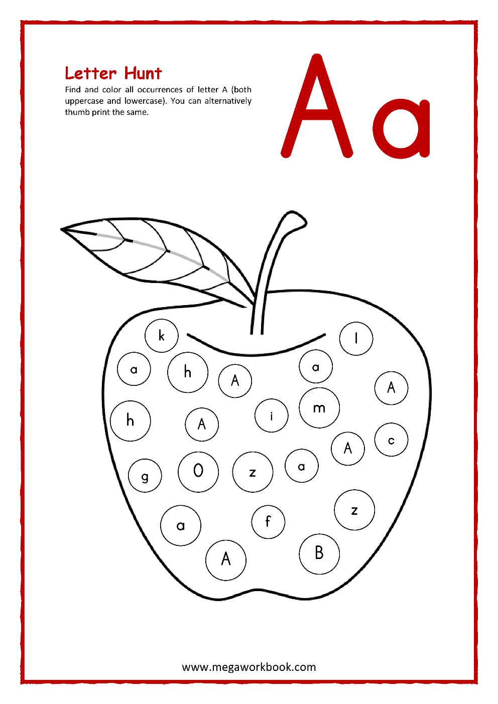 Printable Letter A Worksheets