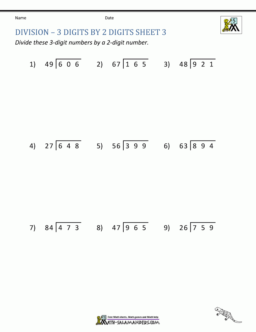 Long Division Worksheets For 5th Grade Long Division Worksheets For 5th Grade