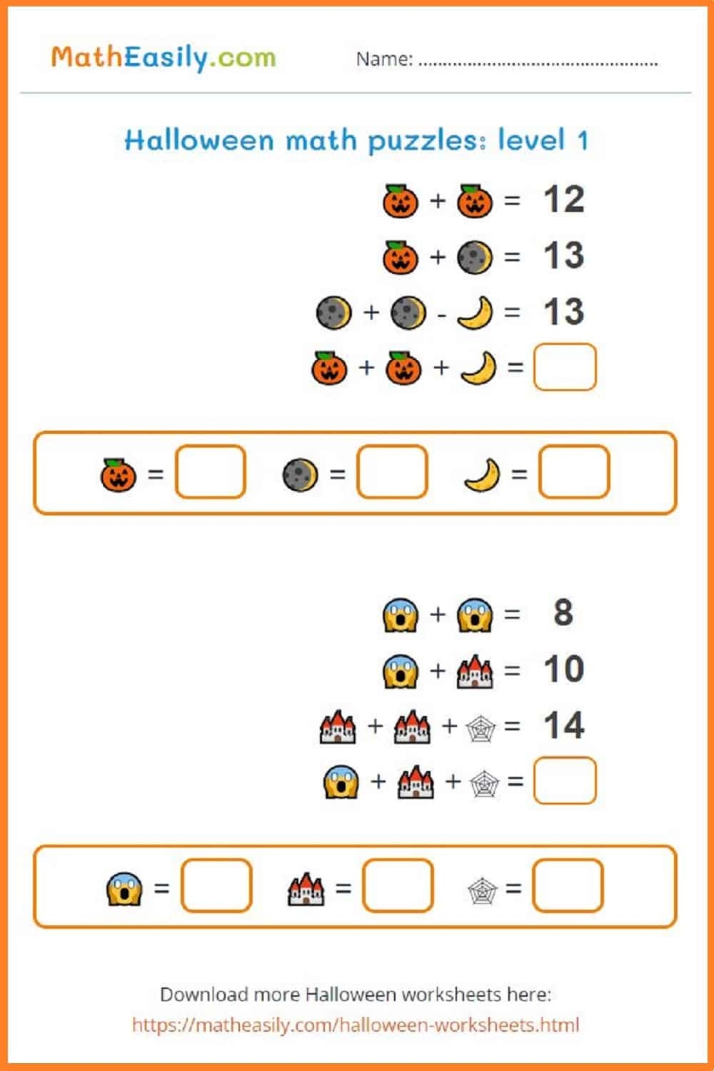 Math Halloween Worksheets PDF Free Download Math Halloween Worksheets PDF Free Download