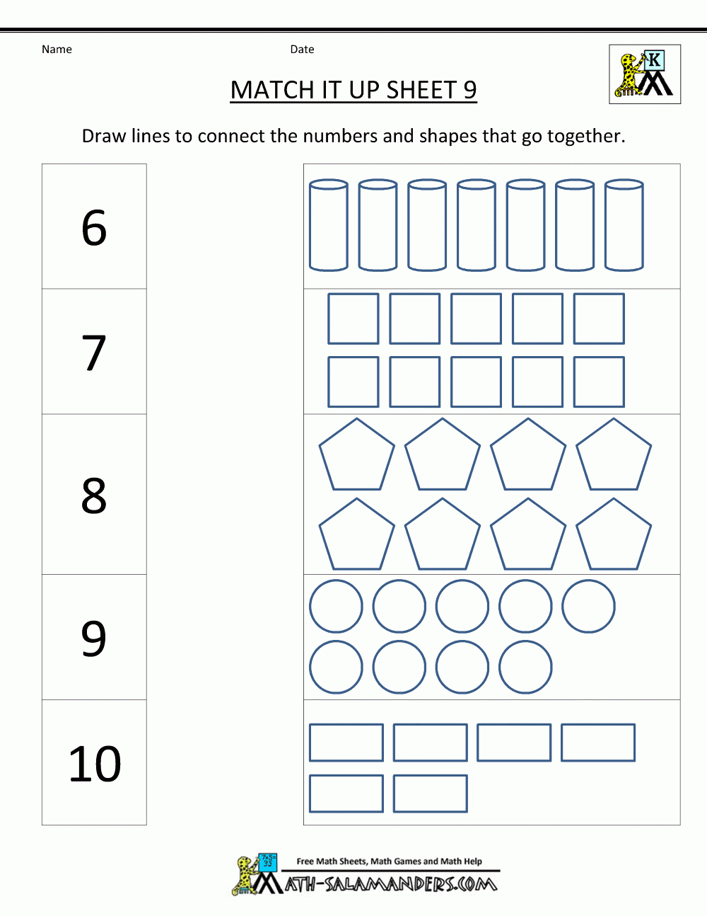 Math Worksheets Printable For Kindergarten