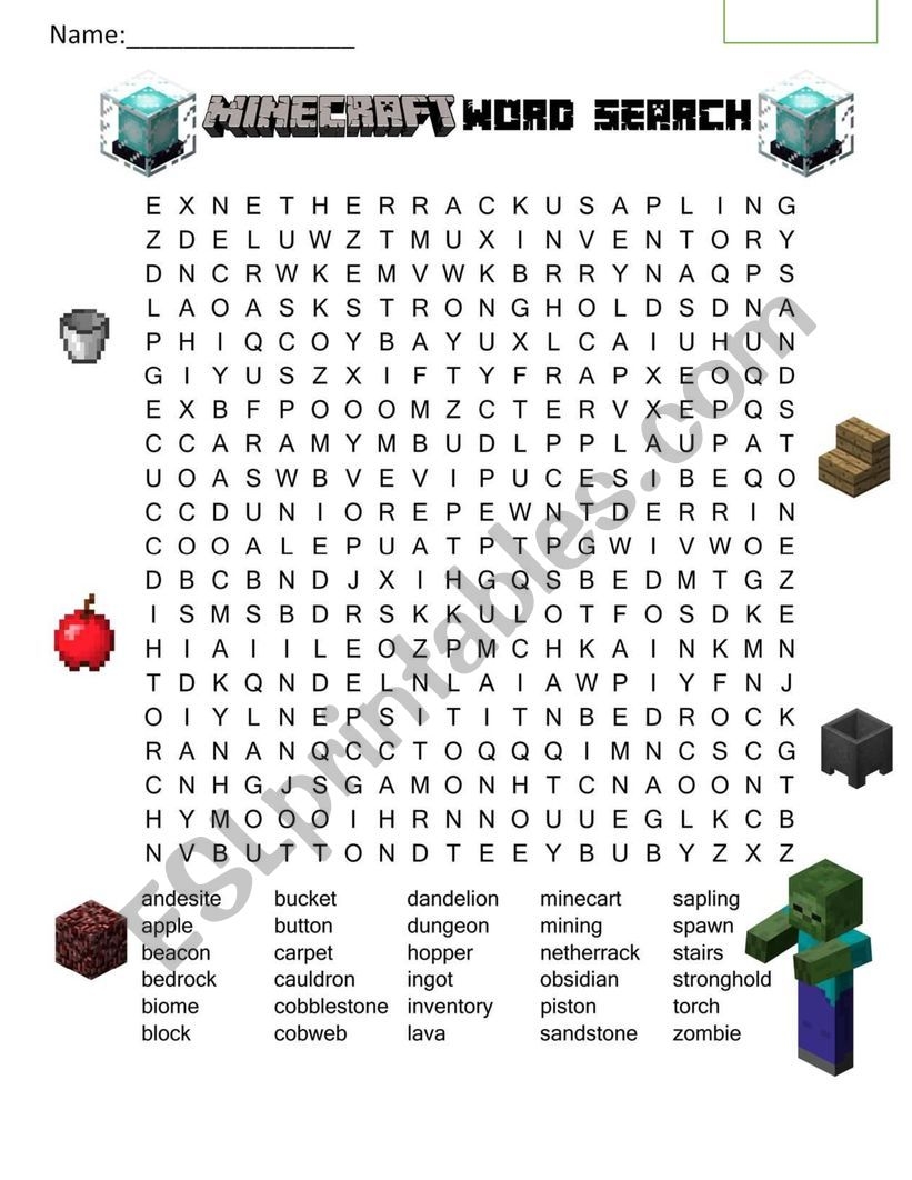 Minecraft Exercise For Children ESL Worksheet By Youniverse8 Minecraft Exercise For Children ESL Worksheet By Youniverse8