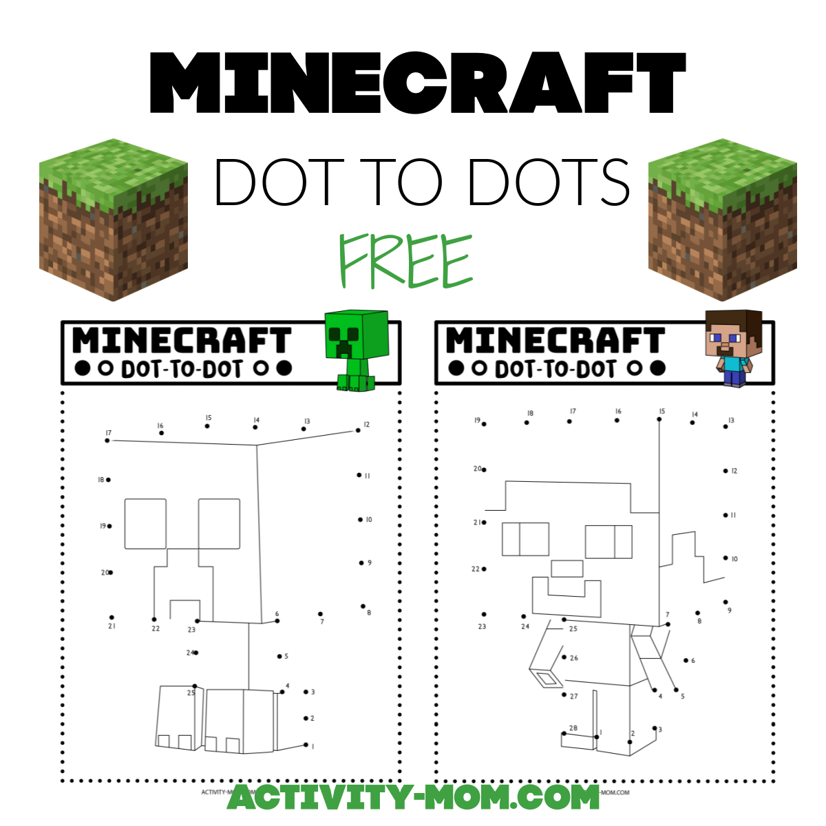 Minecraft Pattern Block Mats free The Activity Mom Minecraft Pattern Block Mats free The Activity Mom