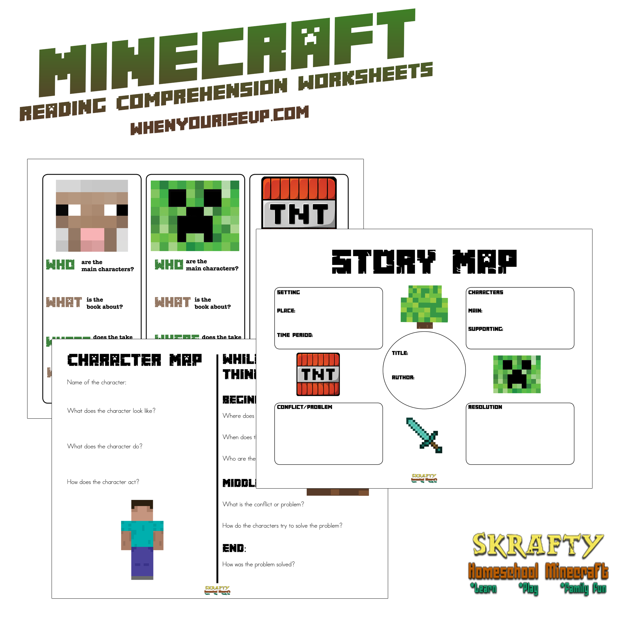 Minecraft Reading Comprehension Worksheets Printable SKrafty Minecraft Reading Comprehension Worksheets Printable SKrafty