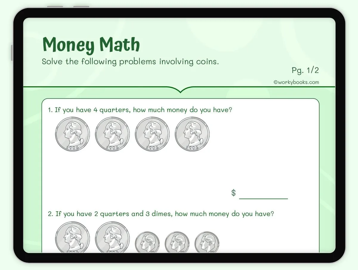 Money Math Worksheets Printable Money Math Worksheets Printable