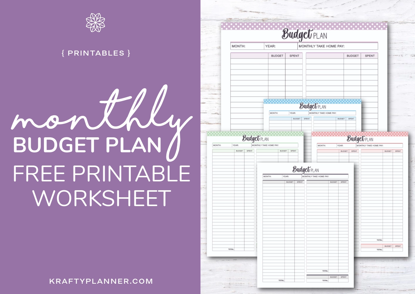 Monthly Budget Planning Worksheet Free Printable Day 9 Krafty Planner