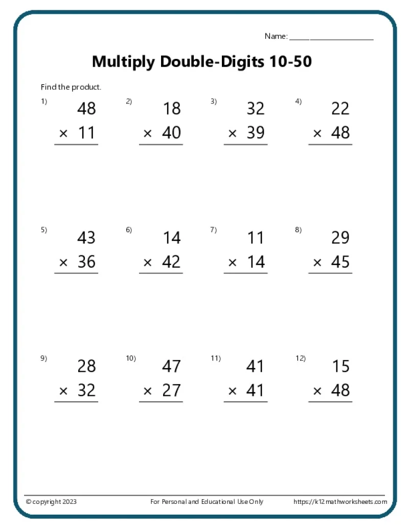 Multiplication Worksheets K12 Math Worksheets Multiplication Worksheets K12 Math Worksheets