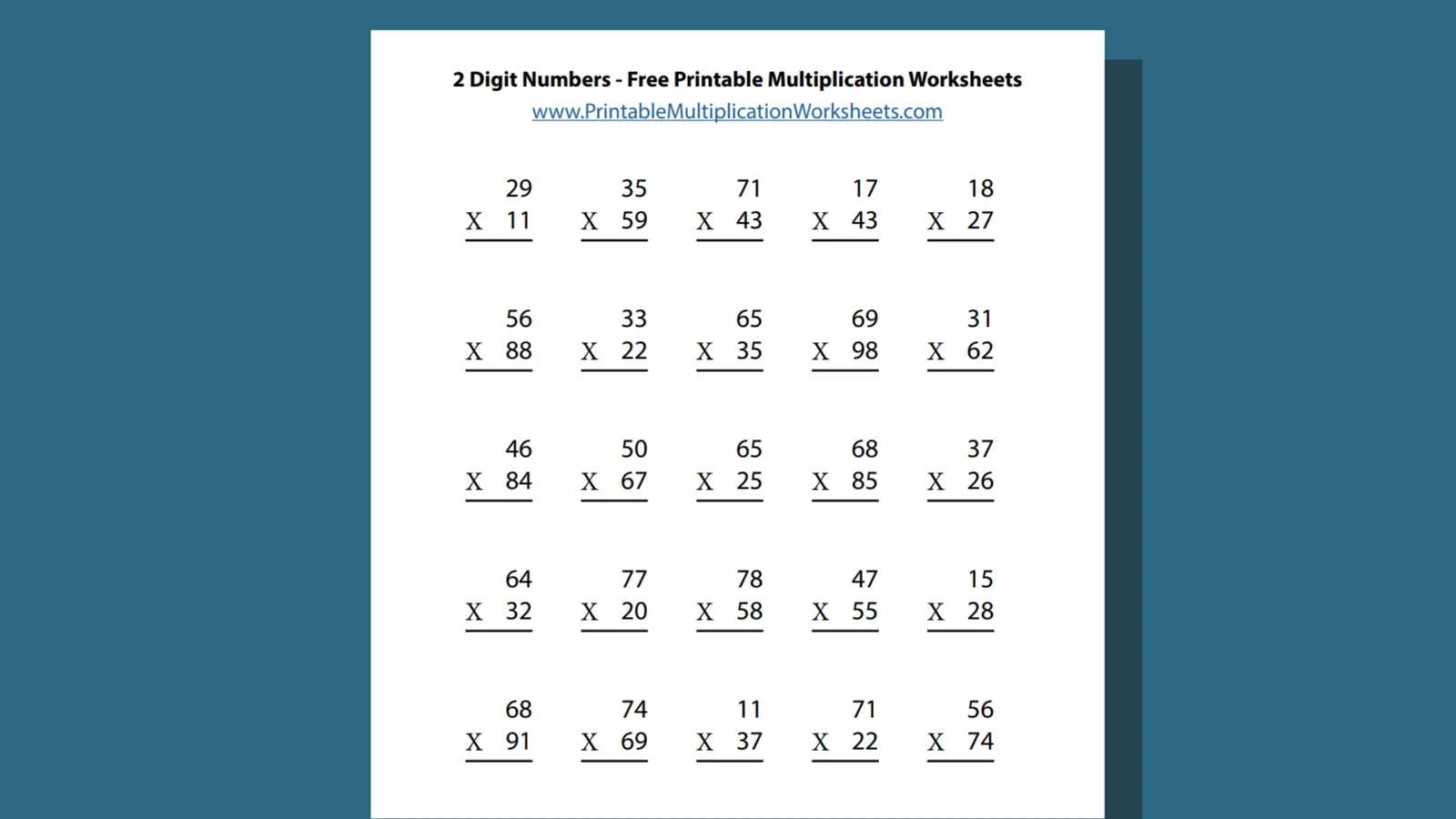 Free Printable Worksheets Multiplication Free Printable Worksheets Multiplication
