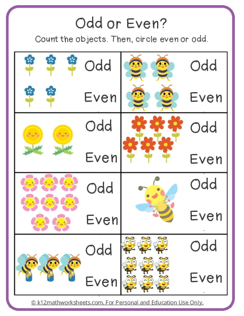 Printable Math Kindergarten Worksheets