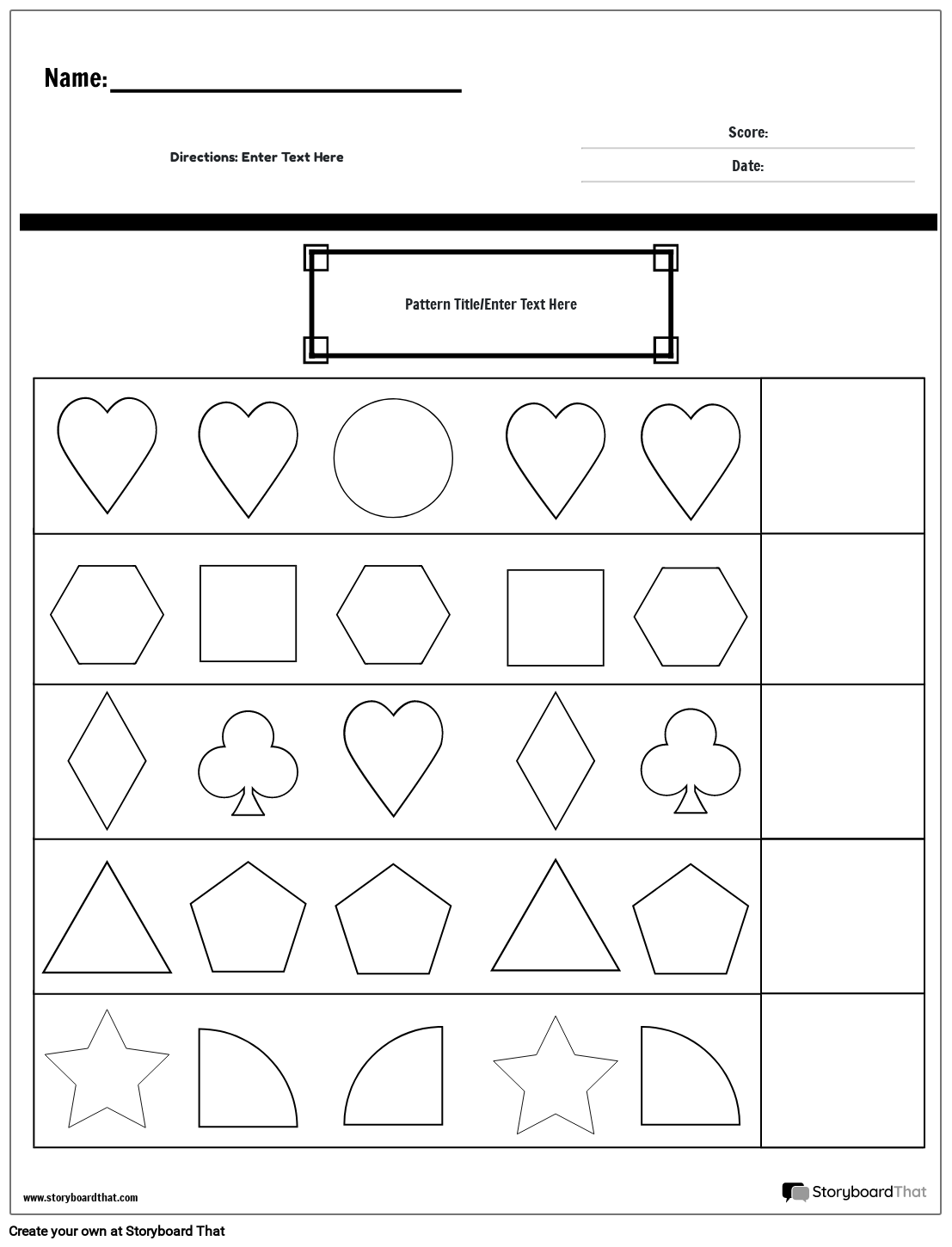 Pattern Worksheets Free Printables By Storyboard That Pattern Worksheets Free Printables By Storyboard That