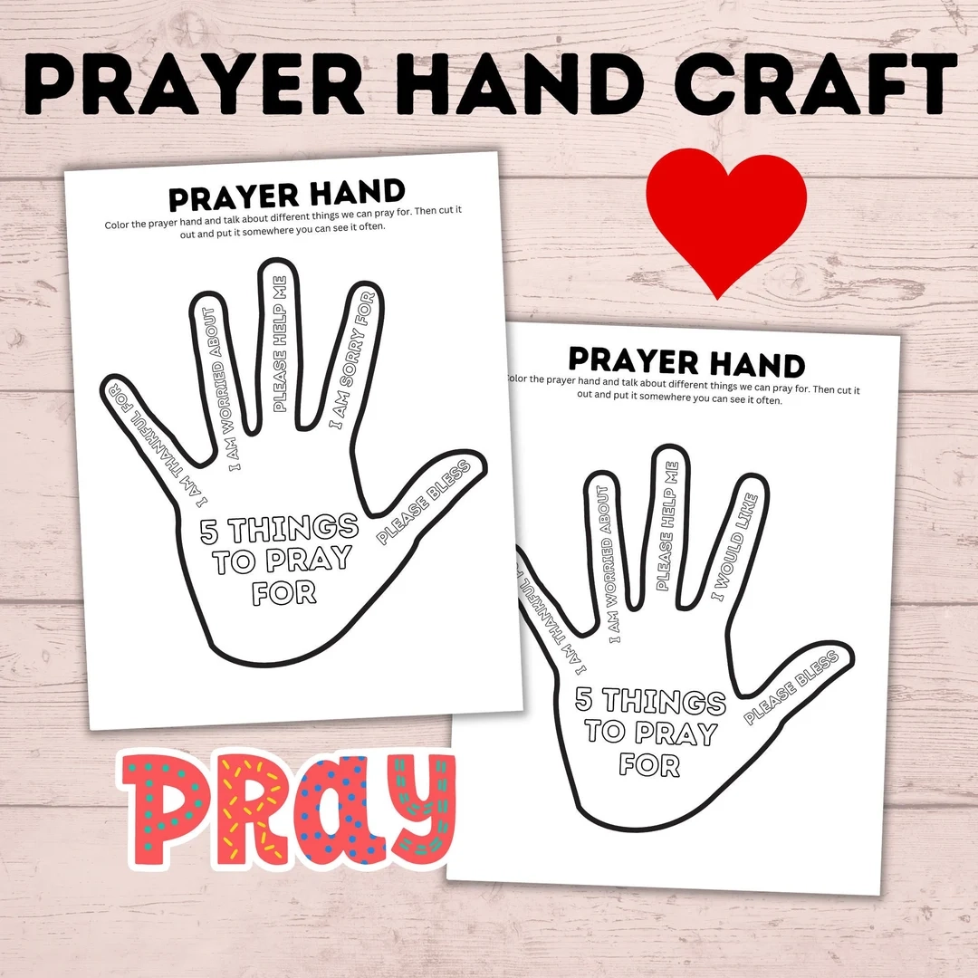 Free Printable Five Finger Prayer Worksheet Free Printable Five Finger Prayer Worksheet