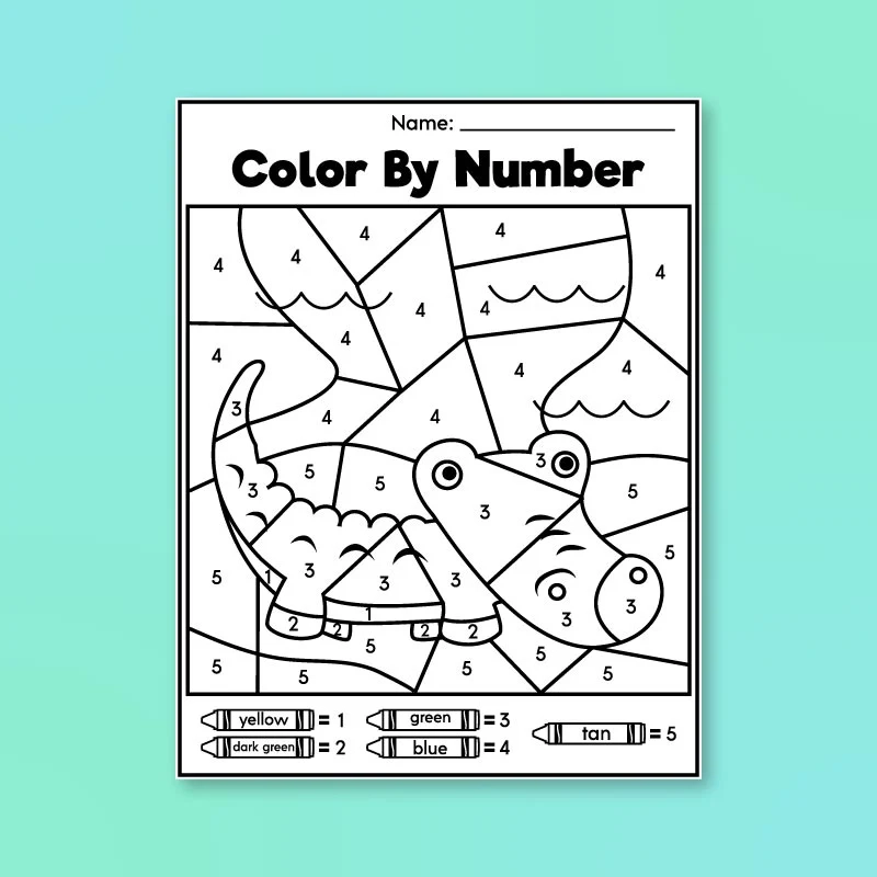 Color By Number Printable Worksheets