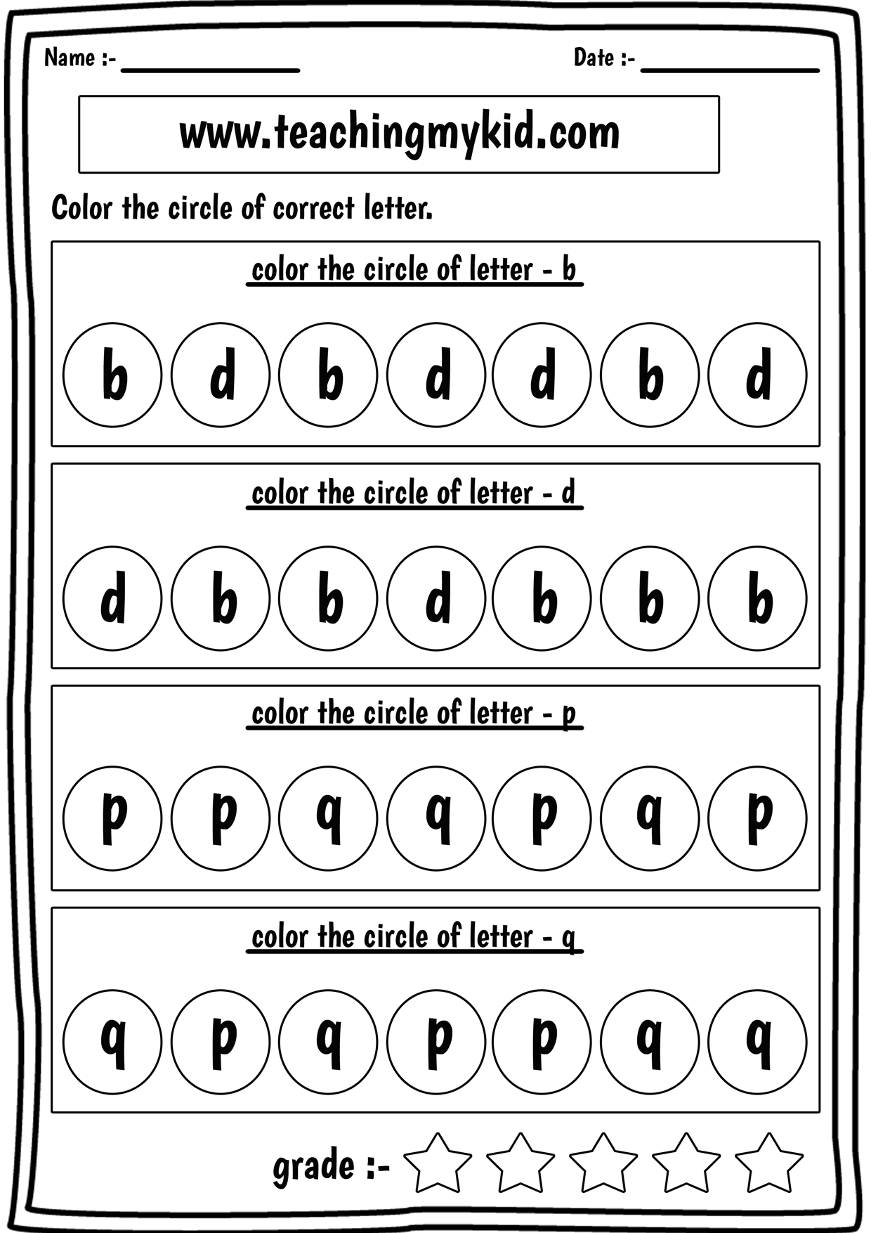 Preschool Printable Worksheets Confusing Letters B d p q Preschool Printable Worksheets Confusing Letters B d p q