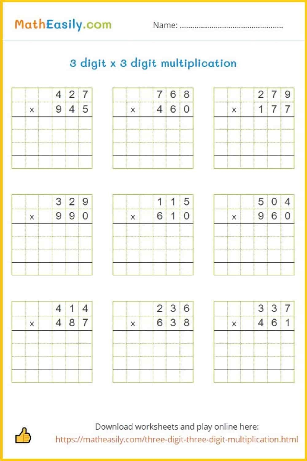 Printable 4th Grade Math Worksheets PDF Free Download