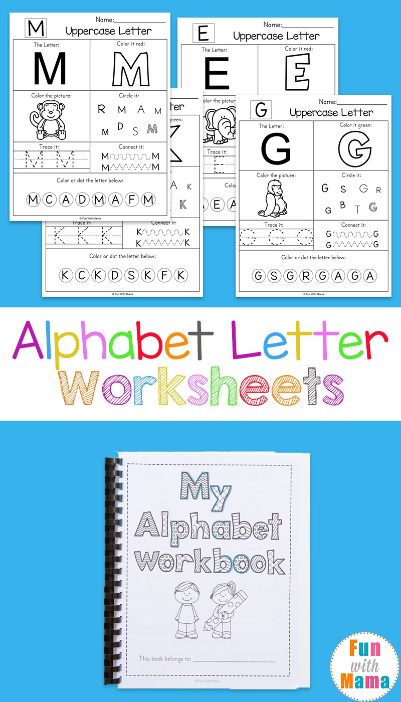Printable Alphabet Worksheets To Turn Into A Workbook Fun With Mama Printable Alphabet Worksheets To Turn Into A Workbook Fun With Mama