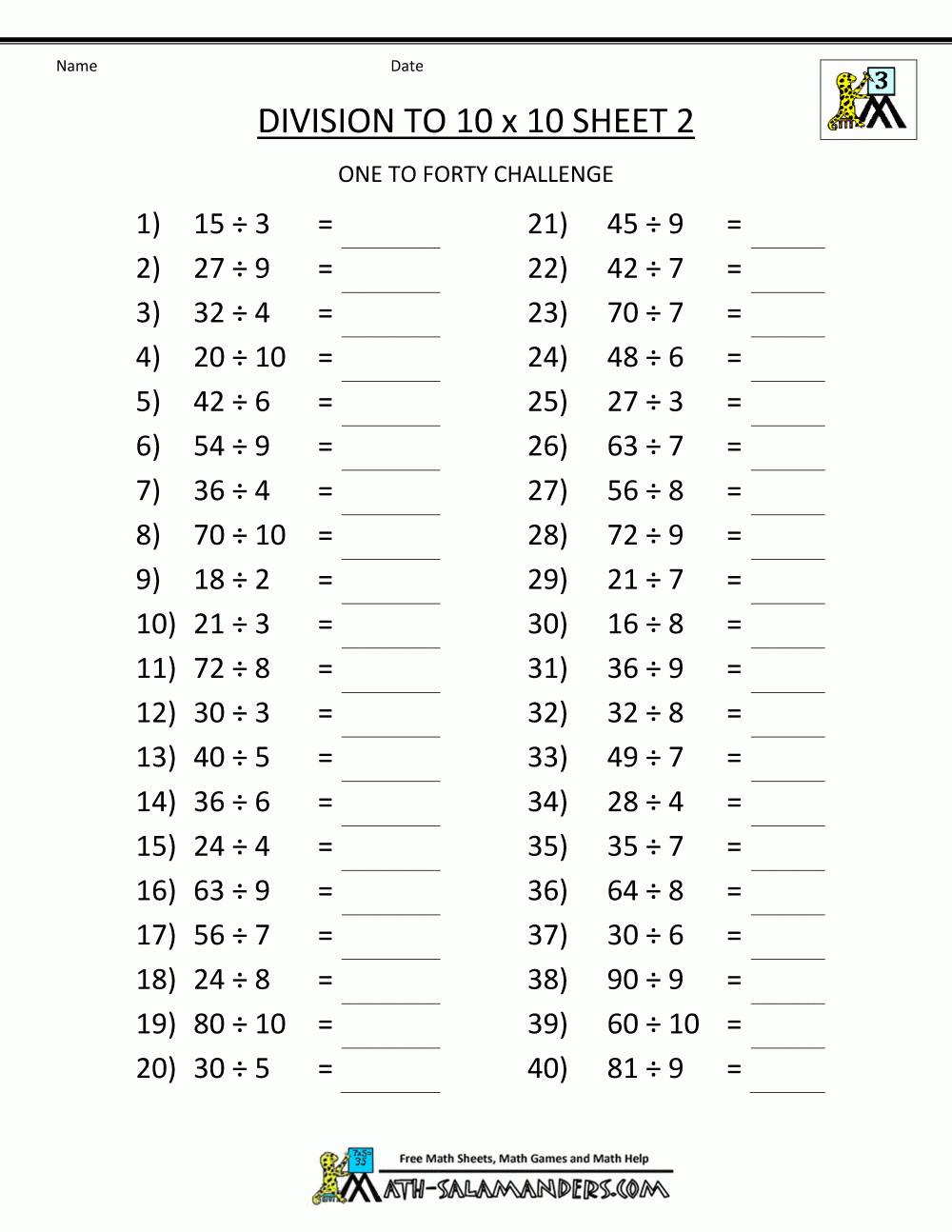 Printable Division Worksheets 3rd 4th Grade Printable Division Worksheets 3rd 4th Grade