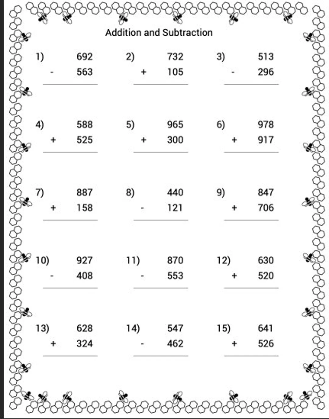 Printable Math Worksheets Addition And Subtraction Homeschool Instant Download With Answers Etsy UK Printable Math Worksheets Addition And Subtraction Homeschool Instant Download With Answers Etsy UK
