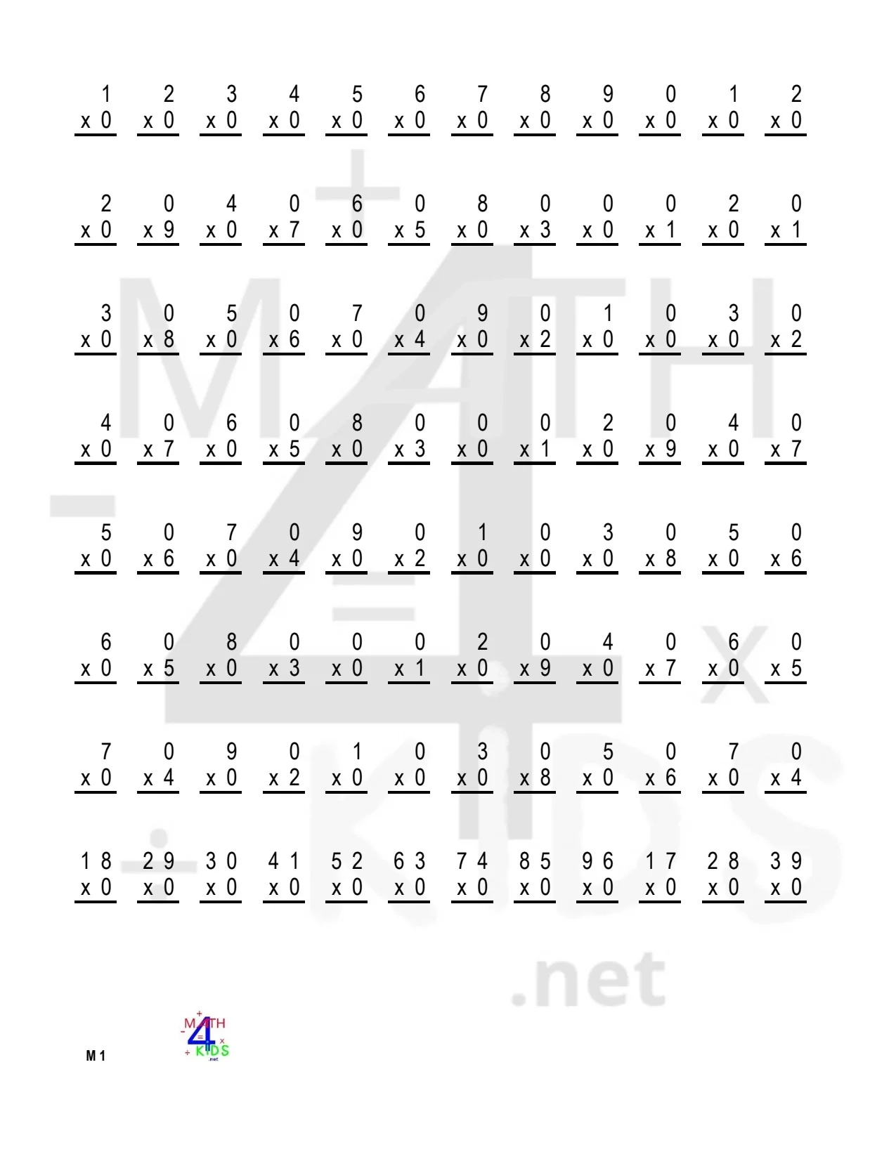 Printable Multiplication Worksheets Math4Kids Printable Multiplication Worksheets Math4Kids
