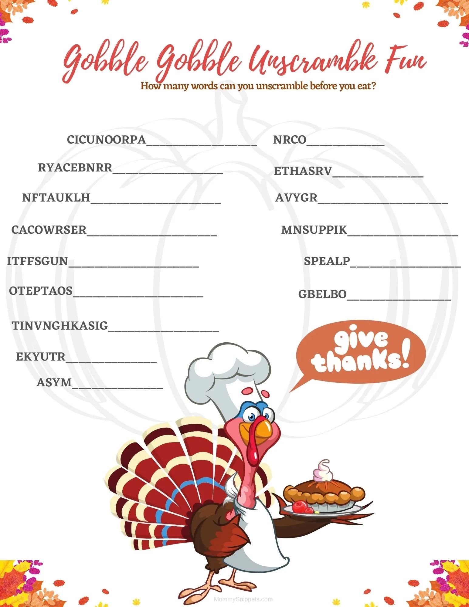 Free Printable Worksheets For Thanksgiving Free Printable Worksheets For Thanksgiving