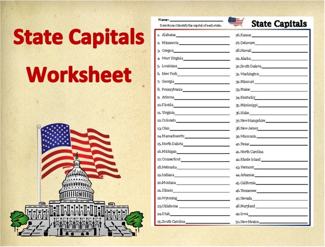 Printable U S State Capitals Worksheet test practice Test social Studies Homework digital Class Worksheets state Capitals Learning Tools Etsy Hong Kong Printable U S State Capitals Worksheet test practice Test social Studies Homework digital Class Worksheets state Capitals Learning Tools Etsy Hong Kong
