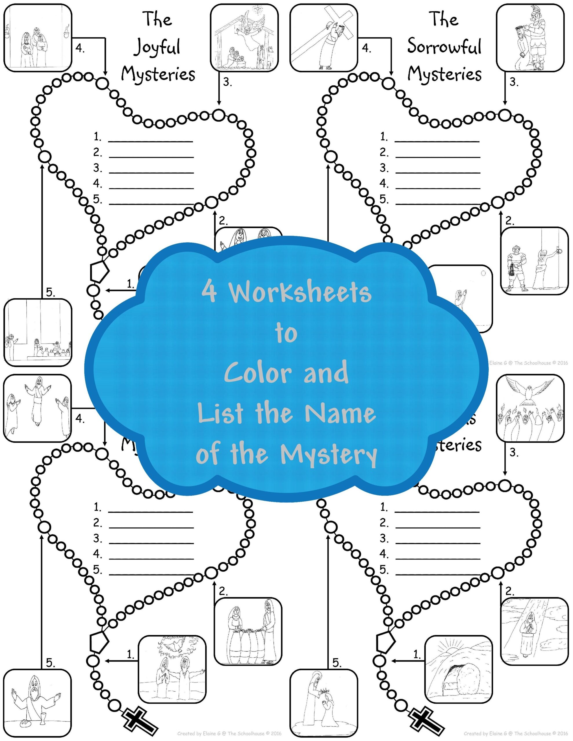 Rosary Worksheet And Activity Pack Classful