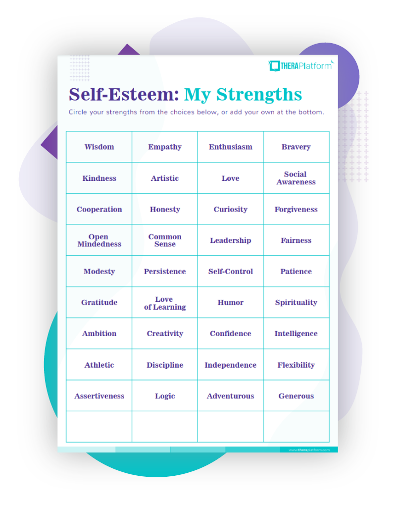 Self Esteem Worksheets Self Esteem Worksheets