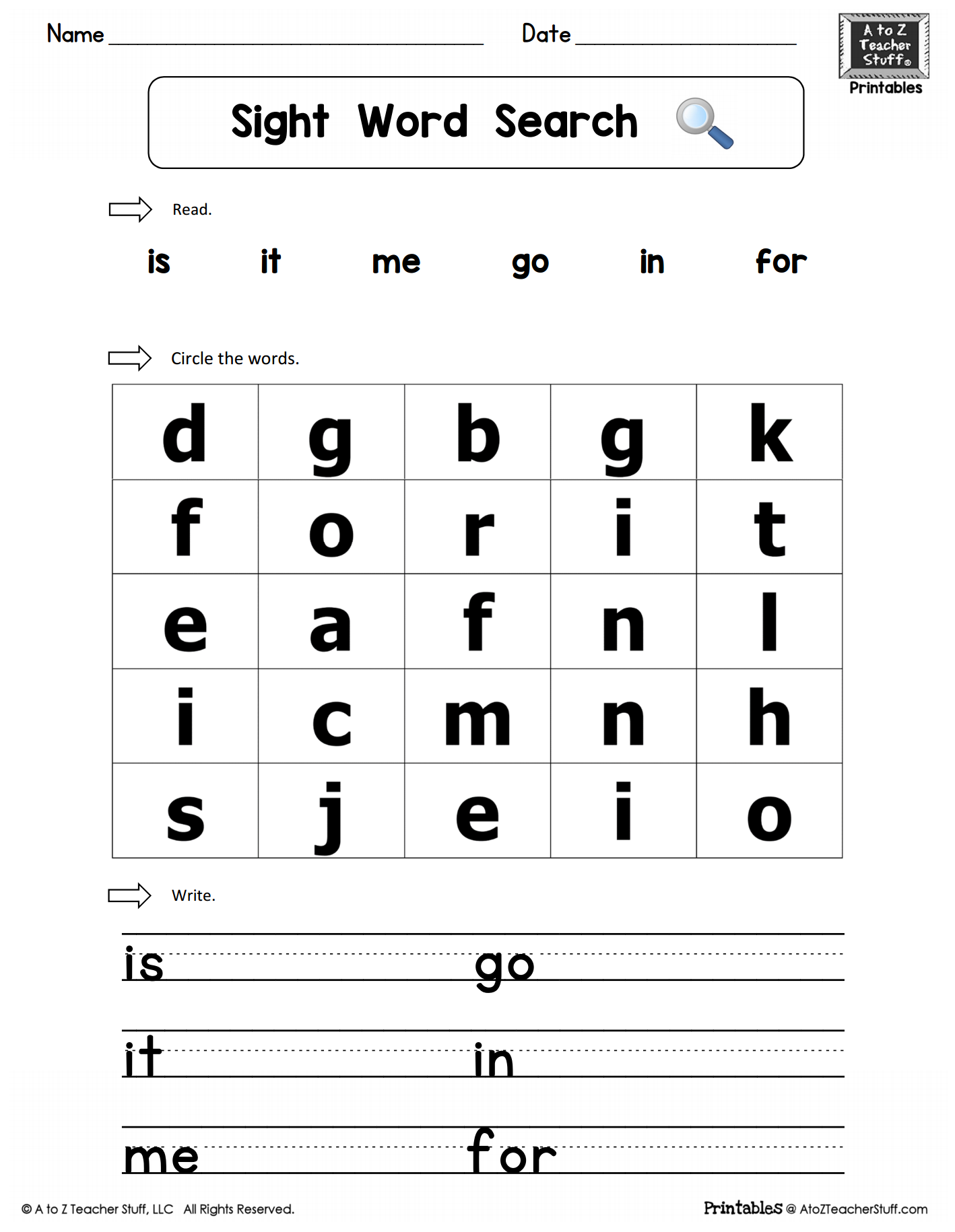 Free Printable Kindergarten Worksheets Sight Words Free Printable Kindergarten Worksheets Sight Words