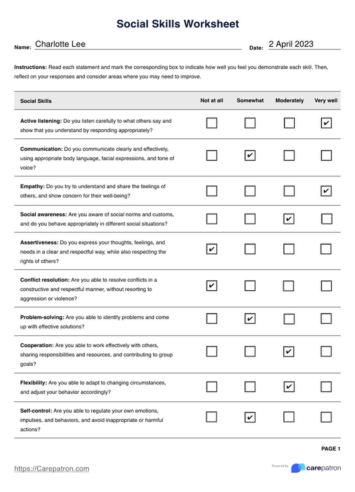Free Printable Communication Skills Worksheets