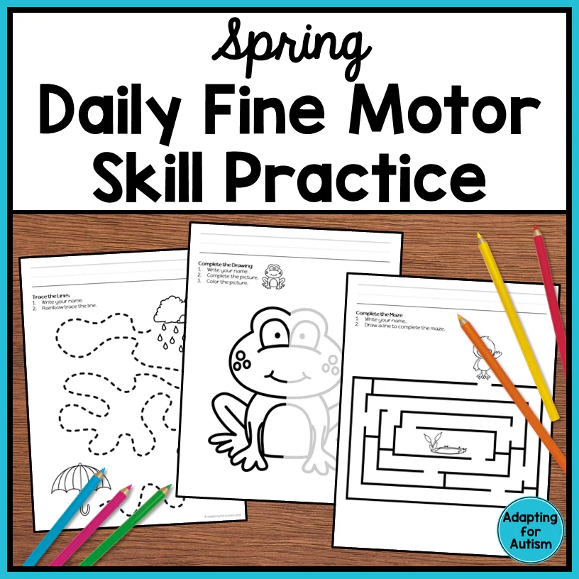 Spring Fine Motor Worksheets Autism Work Tasks Spring Fine Motor Worksheets Autism Work Tasks