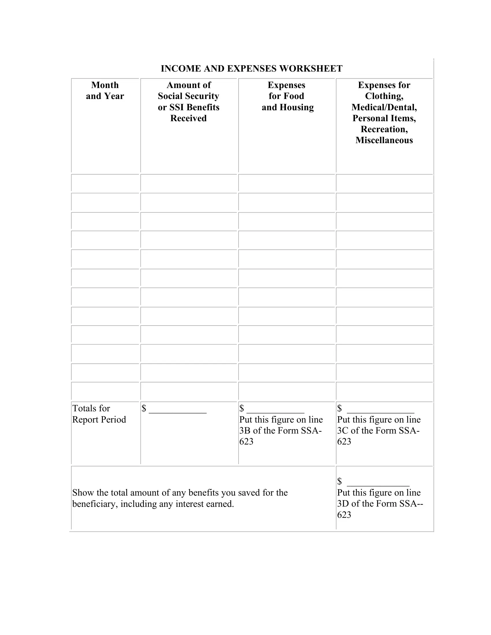 Ssi Budget Worksheet Form Fill Out Printable PDF Forms Online Ssi Budget Worksheet Form Fill Out Printable PDF Forms Online