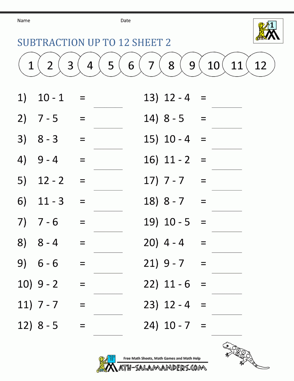 Printable First Grade Math Worksheets Printable First Grade Math Worksheets