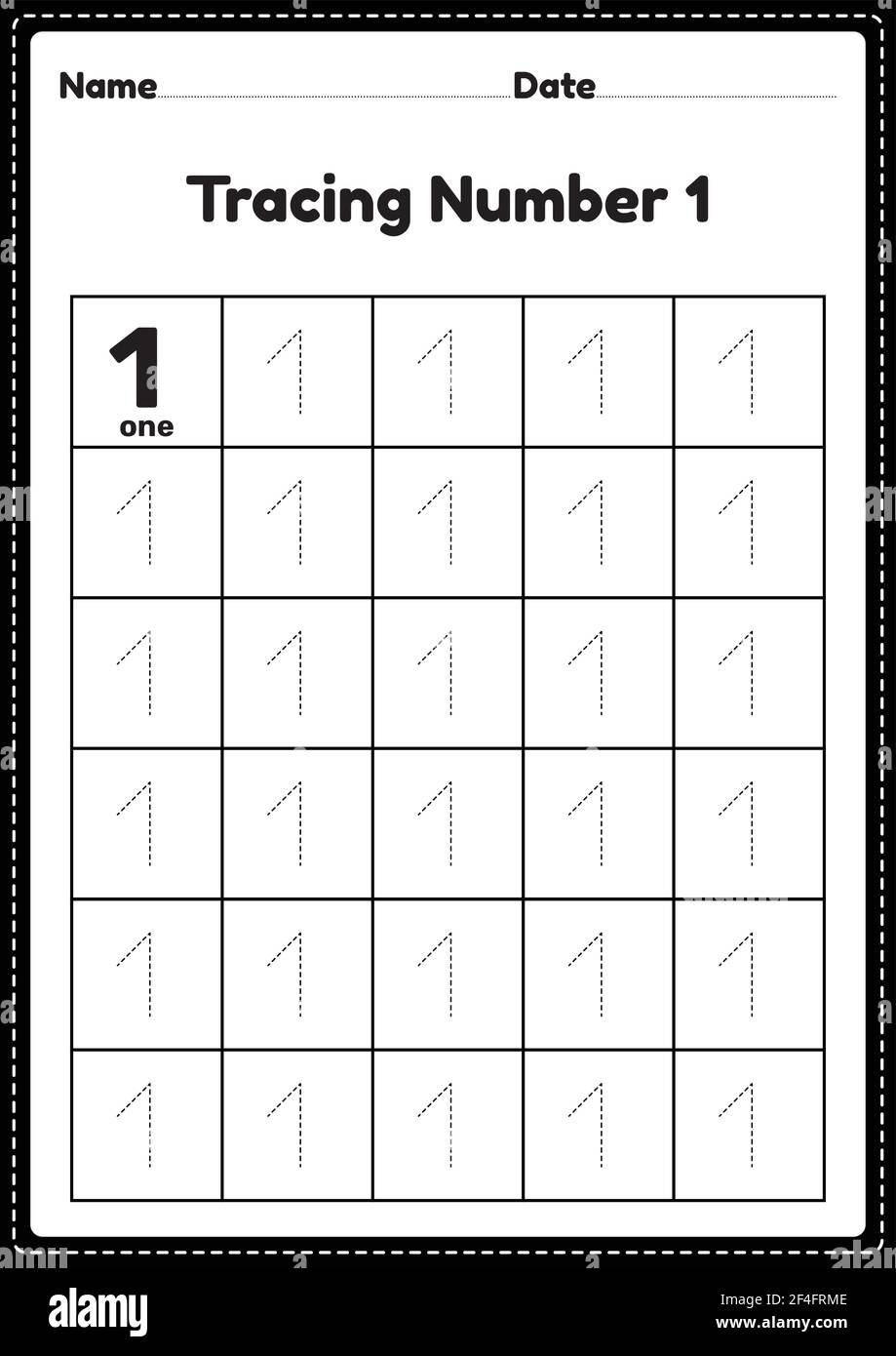 Tracing Number 1 Worksheet For Kindergarten And Preschool Kids For Educational Practice In A Printable Page Stock Vector Image Art Alamy Tracing Number 1 Worksheet For Kindergarten And Preschool Kids For Educational Practice In A Printable Page Stock Vector Image Art Alamy