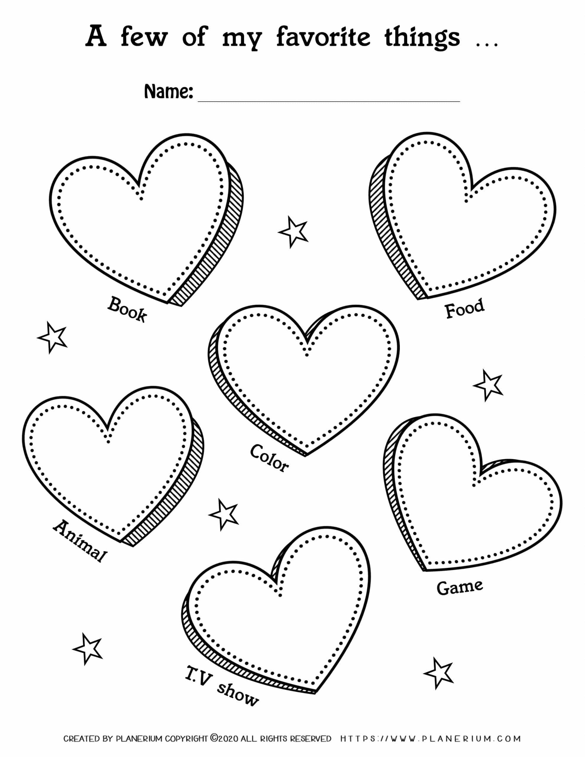 Free Printable My Favorite Things Worksheet Free Printable My Favorite Things Worksheet