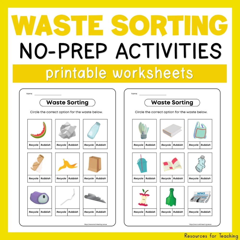 Waste Sorting Worksheets Resources For Teaching Australia Waste Sorting Worksheets Resources For Teaching Australia