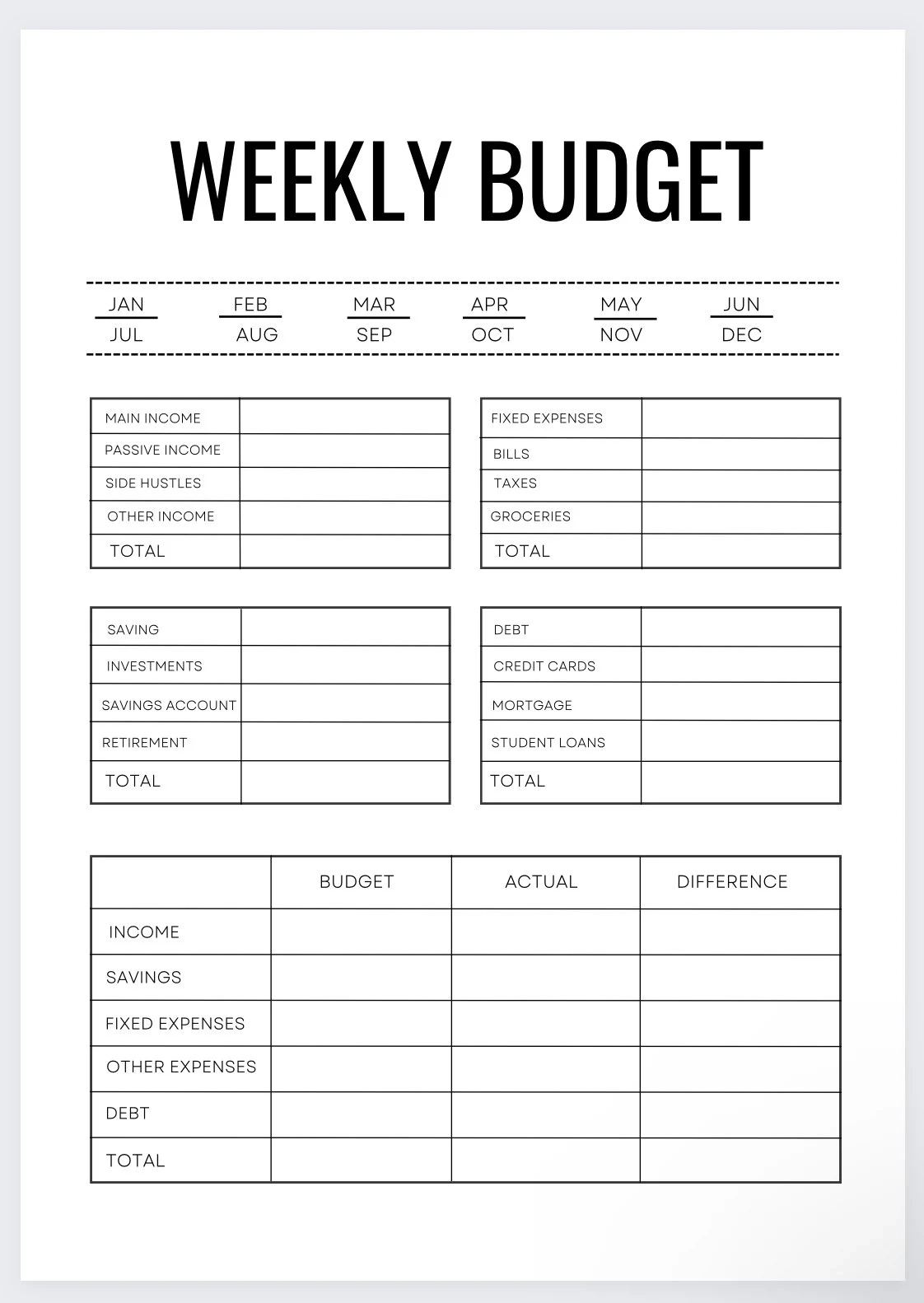 Weekly Budget biweekly Budget budget Template budget By Paycheck financial Planning budget Binder saving Money paycheck Budget budget Sheet Etsy