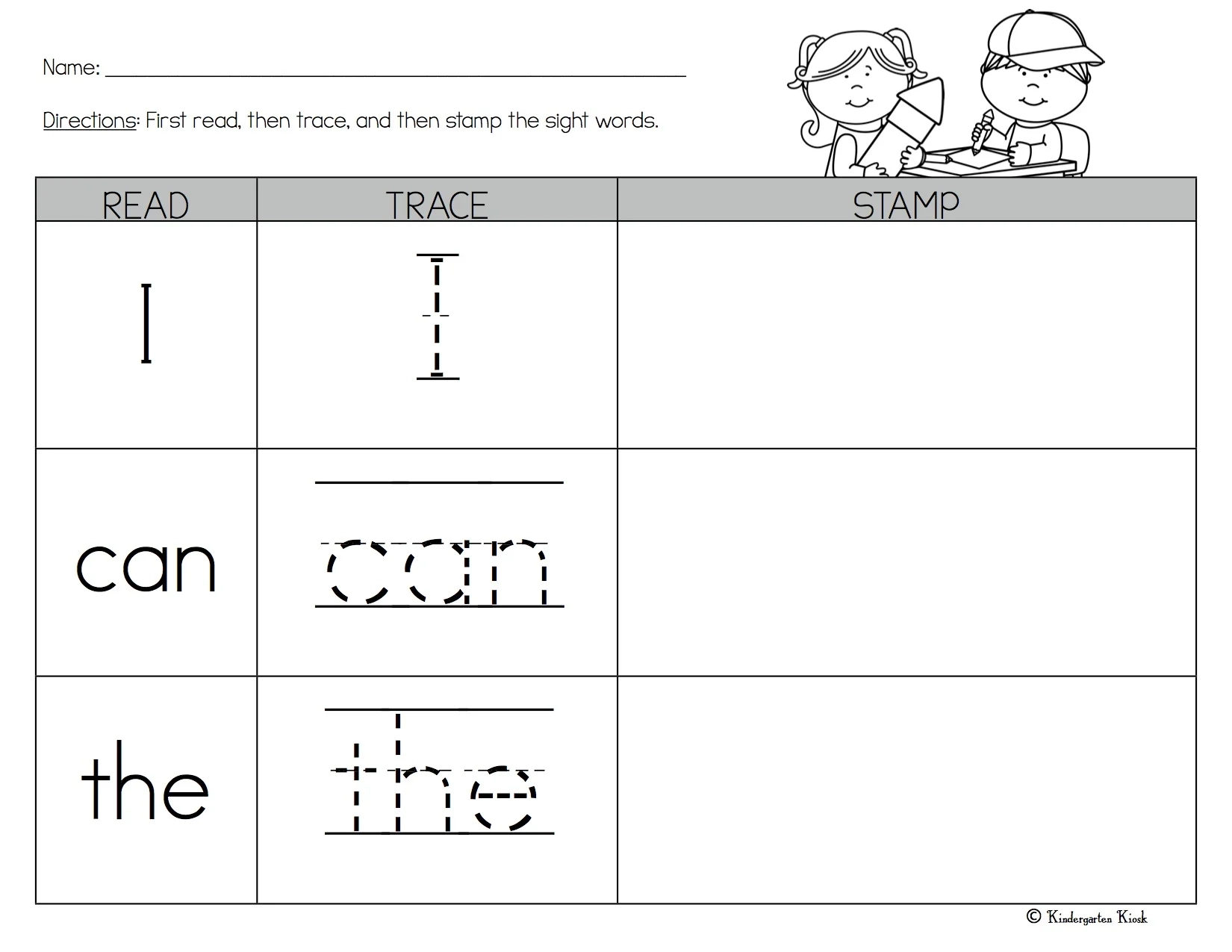 Kindergarten Sight Words Free Printable Worksheets Kindergarten Sight Words Free Printable Worksheets