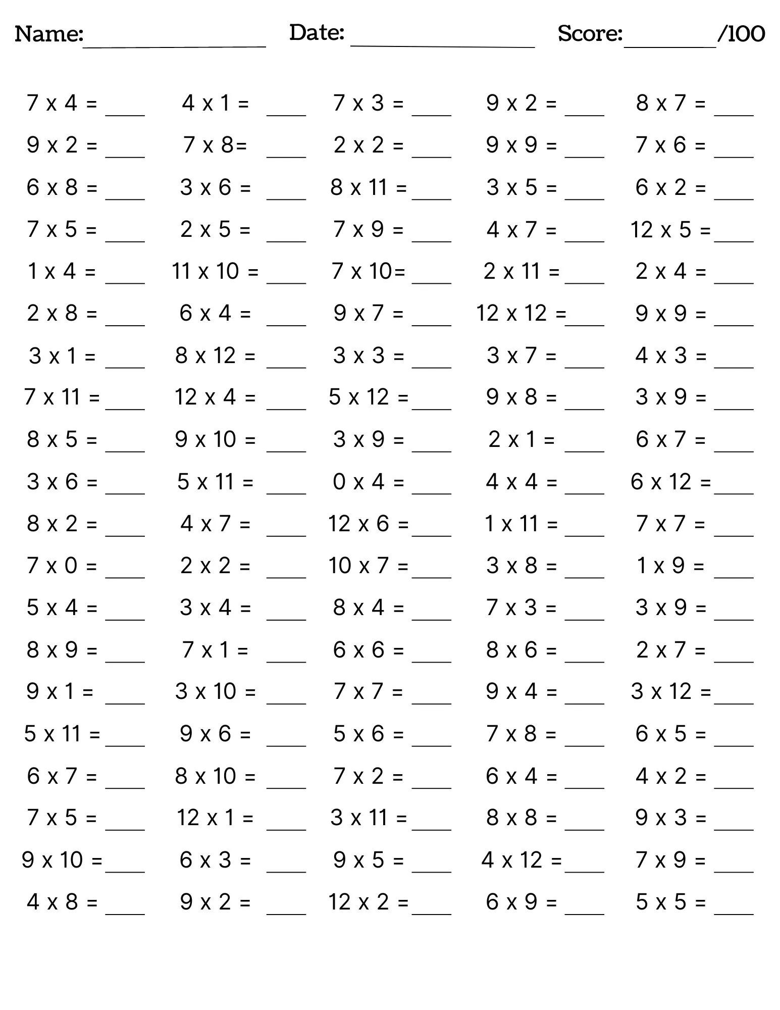 10 Printable Multiplication Worksheets Fill In The Blanks Single Digit Multiplication numbers 1 12 Maths Drills Answers Included Etsy 10 Printable Multiplication Worksheets Fill In The Blanks Single Digit Multiplication numbers 1 12 Maths Drills Answers Included Etsy