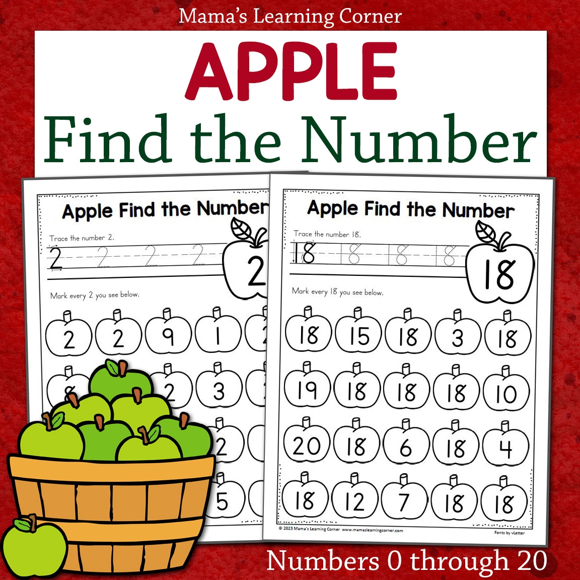 Apple Find The Number Worksheets 0 To 20 Mamas Learning Corner Apple Find The Number Worksheets 0 To 20 Mamas Learning Corner