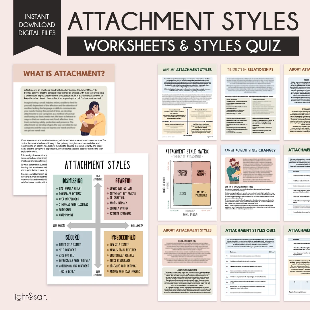 Attachment Styles Workbook And Quiz LightandSaltDesign Attachment Styles Workbook And Quiz LightandSaltDesign