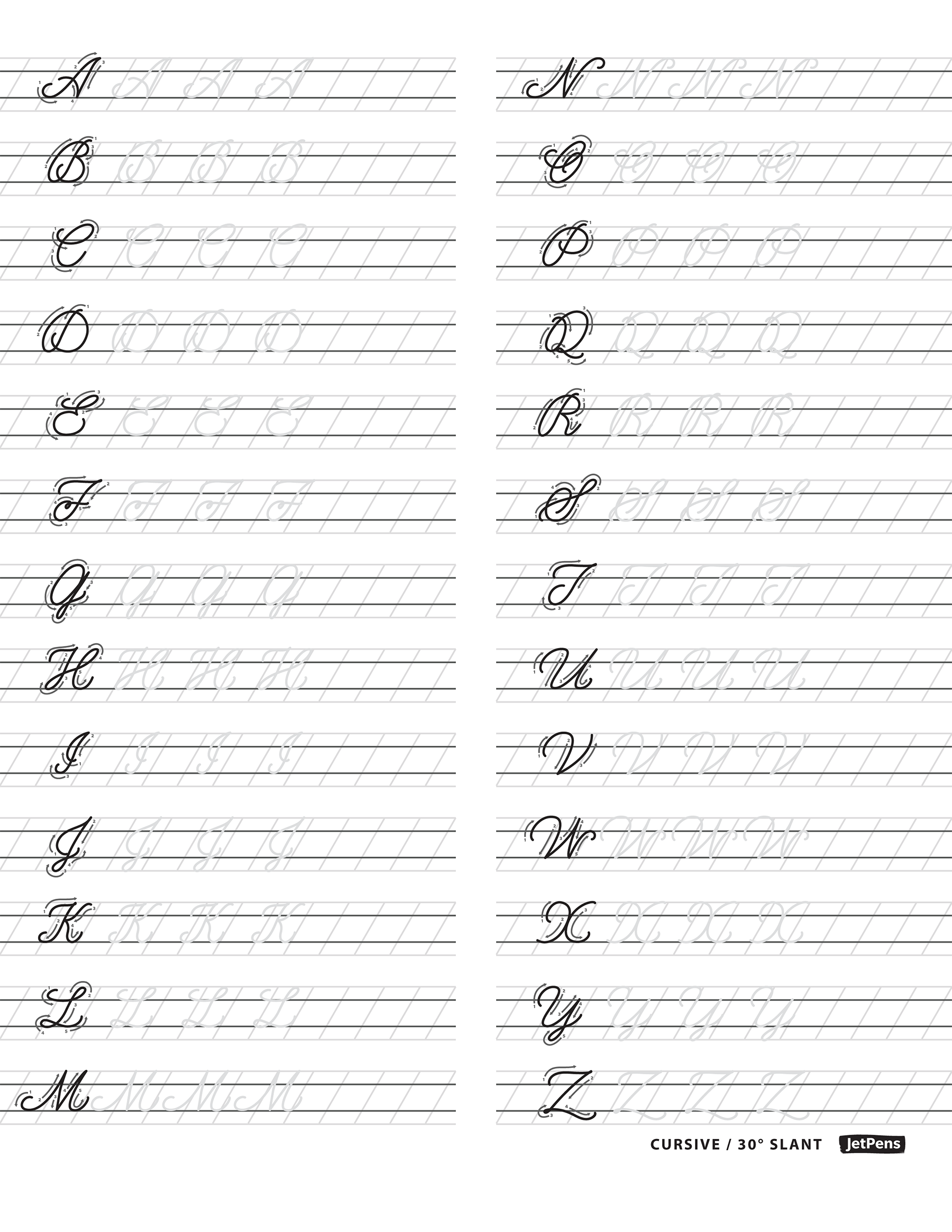 Printable Cursive Handwriting Practice Worksheets