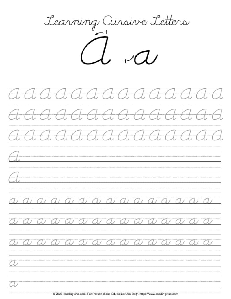 Printable Cursive Writing Worksheets Printable Cursive Writing Worksheets